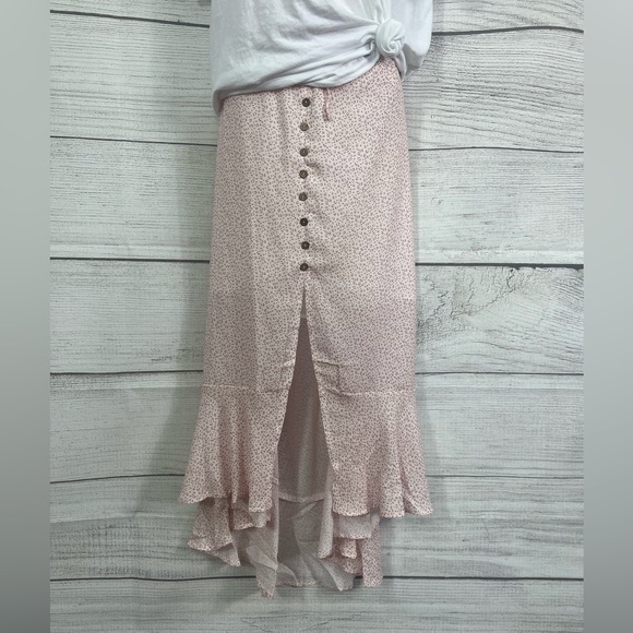 Boutique Brand Cheetah Print Button Down High Waist High Low Hem Maxi Skirt 💗 - Picture 4 of 16